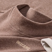 T恤潮牌刺绣2026新款 加绒保暖半高领长袖 男冬季 羊毛蚕丝绒打底衫