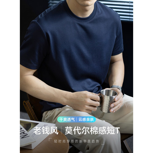 高级感亲肤棉感短袖T恤男