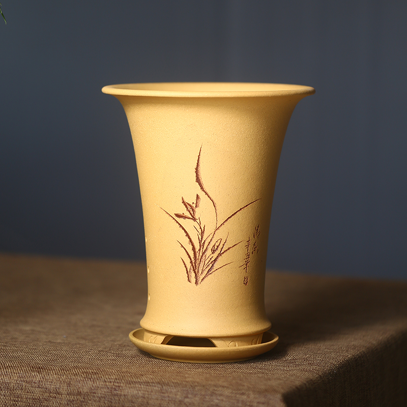 兰花盆中国风紫砂兰花盆