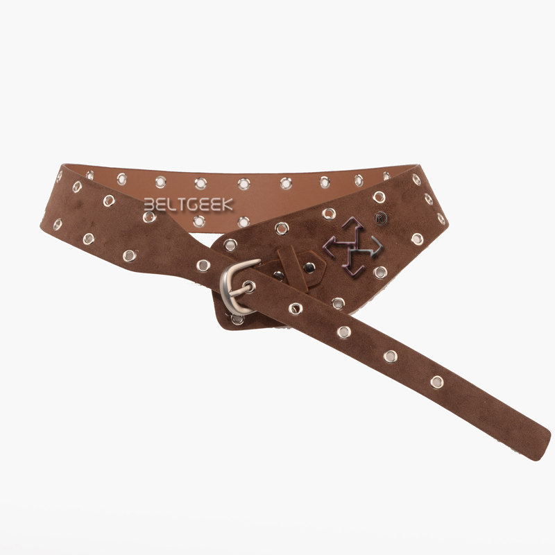 男女麂皮绒复古镂空y2k装饰腰带