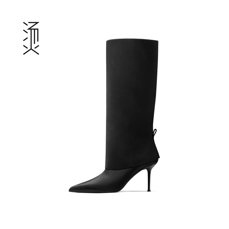 烫奢感织物裤腿气质社交女鞋