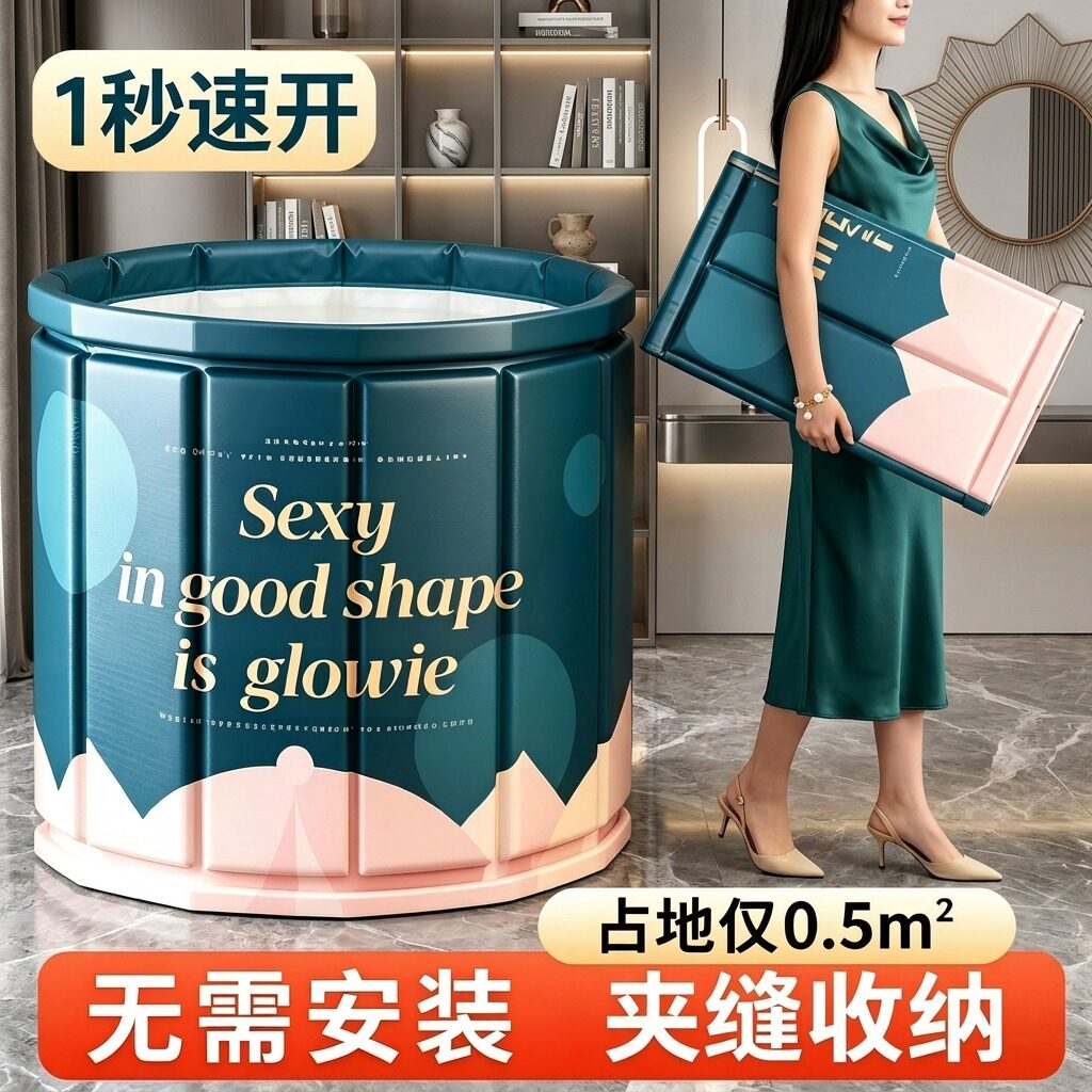 泡澡桶折叠大人儿童家用全身可坐洗澡沐浴盆成人女士中医加厚浴缸