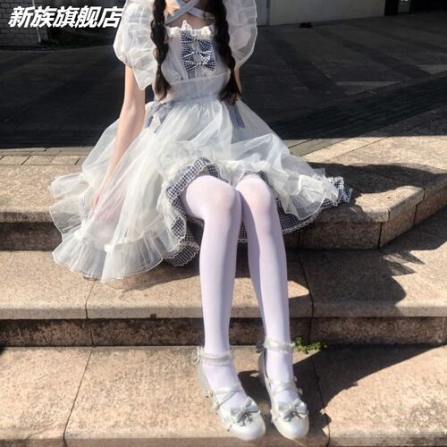 日系加长白色伪娘cos丝袜女男连裤袜cd变装200d不透肉特大码丝袜