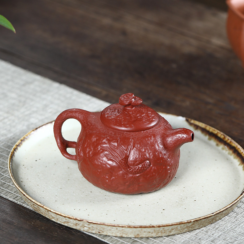宜兴纯全手工原矿大红袍泥隐龙供春壶名家大小容量泡茶单壶紫砂壶
