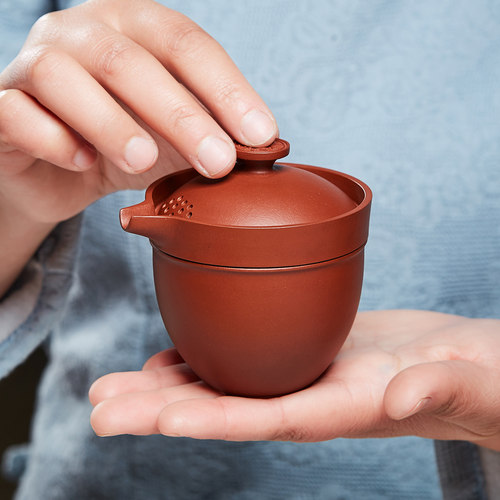 紫砂盖碗手工功夫茶具