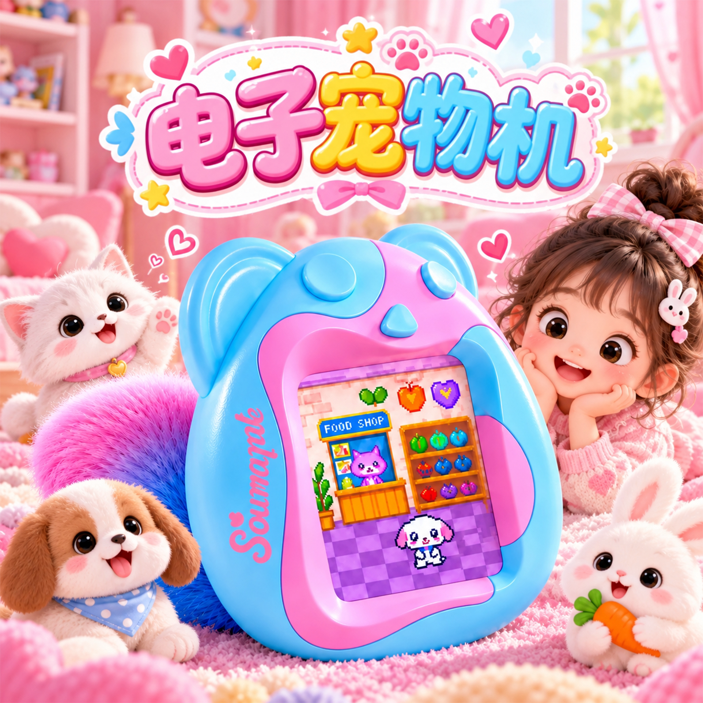 拓麻歌子电子宠物机儿童电子玩具迷你彩屏掌上游戏机女孩生日礼物