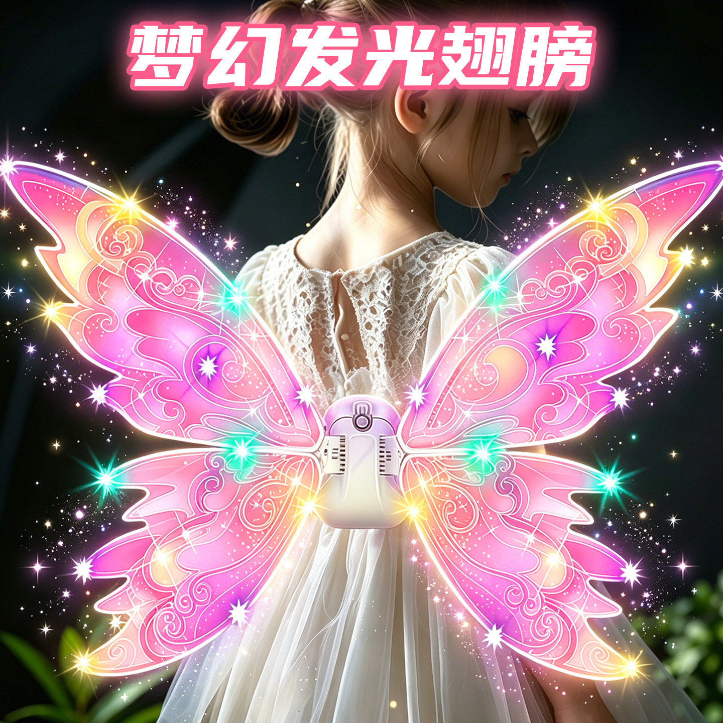 六一儿童节礼物电动发光蝴蝶翅膀玩具2026新款3到6岁小女孩生日61