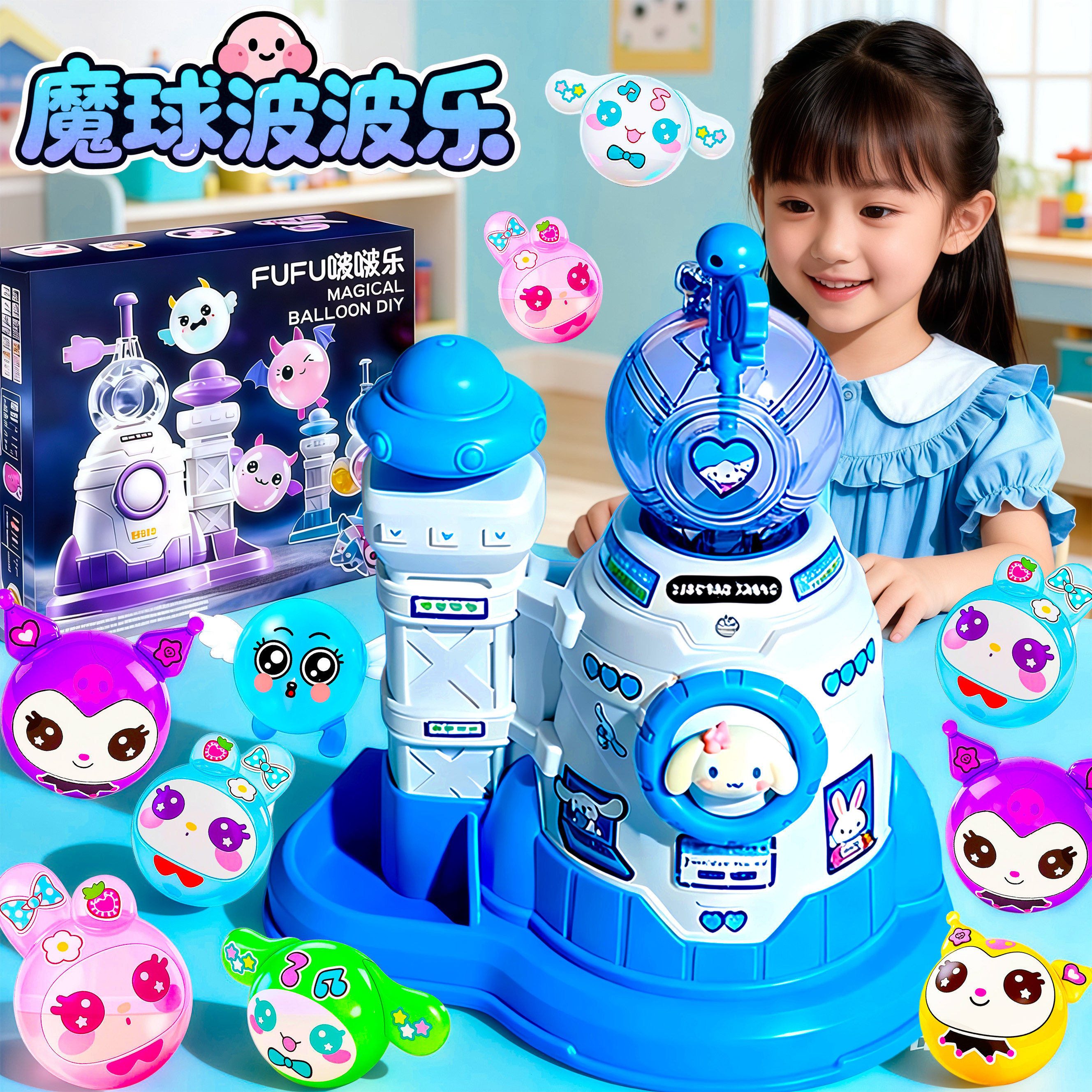 六一儿童节礼物魔法气球波波乐手工diy材料包全套粘粘乐女孩玩具