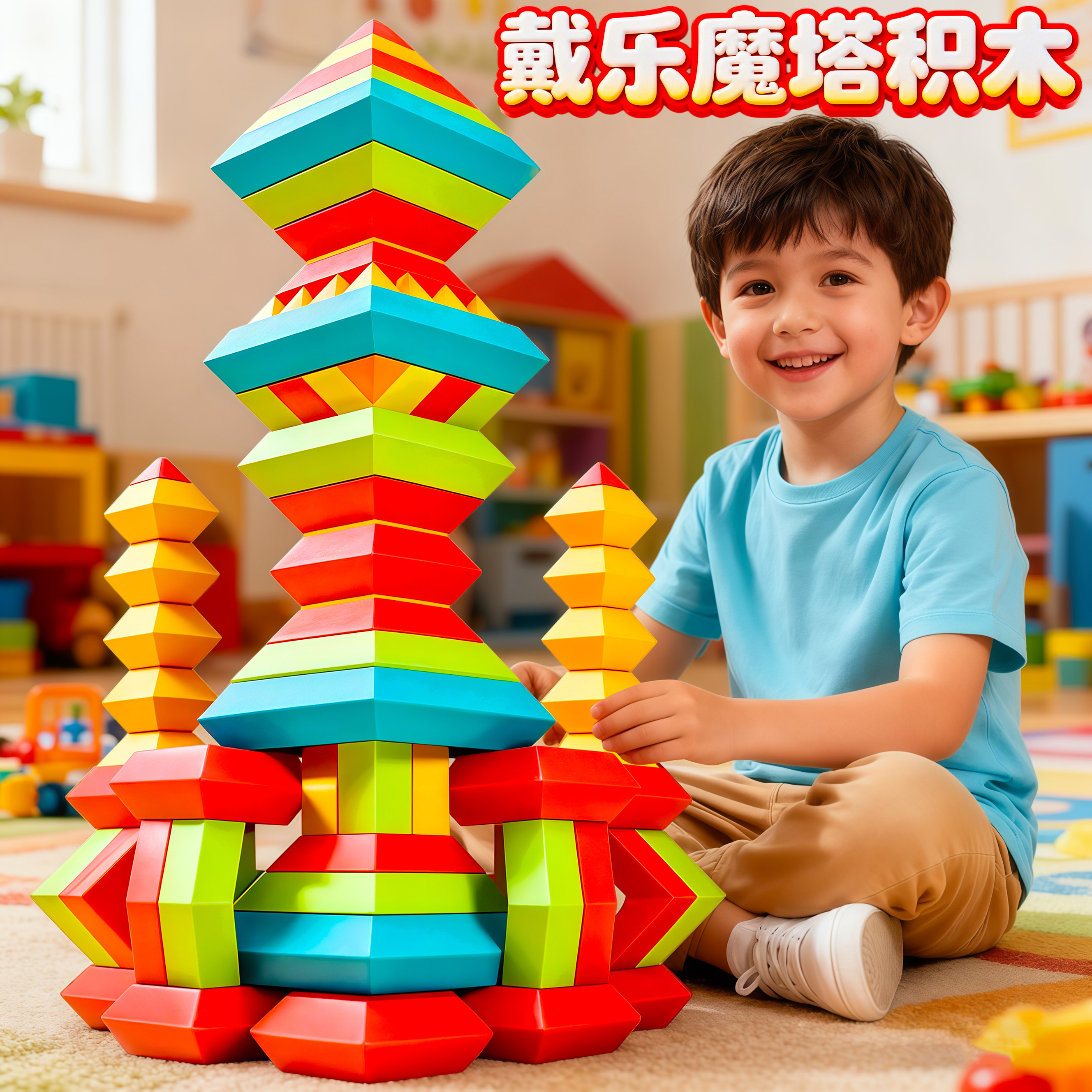 戴乐魔塔积木金字塔鲁班塔八面玲珑塔小宝宝儿童蒙氏早教益智玩具,玩具/童车/益智/积木/模型,其它早教玩具类,淘宝优惠券,粉丝福利购,淘宝优惠卷