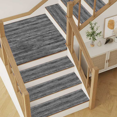 木楼梯踏步垫防滑仿实木软硅藻泥隔音降噪垫台阶木纹可擦洗地毯
