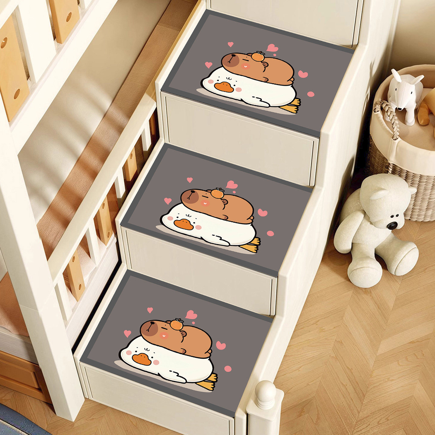 卡皮巴拉儿童上下床楼梯踏步垫静音上下铺高低床台阶梯柜防滑垫子,居家布艺,楼梯垫,淘宝优惠券,粉丝福利购,淘宝优惠卷