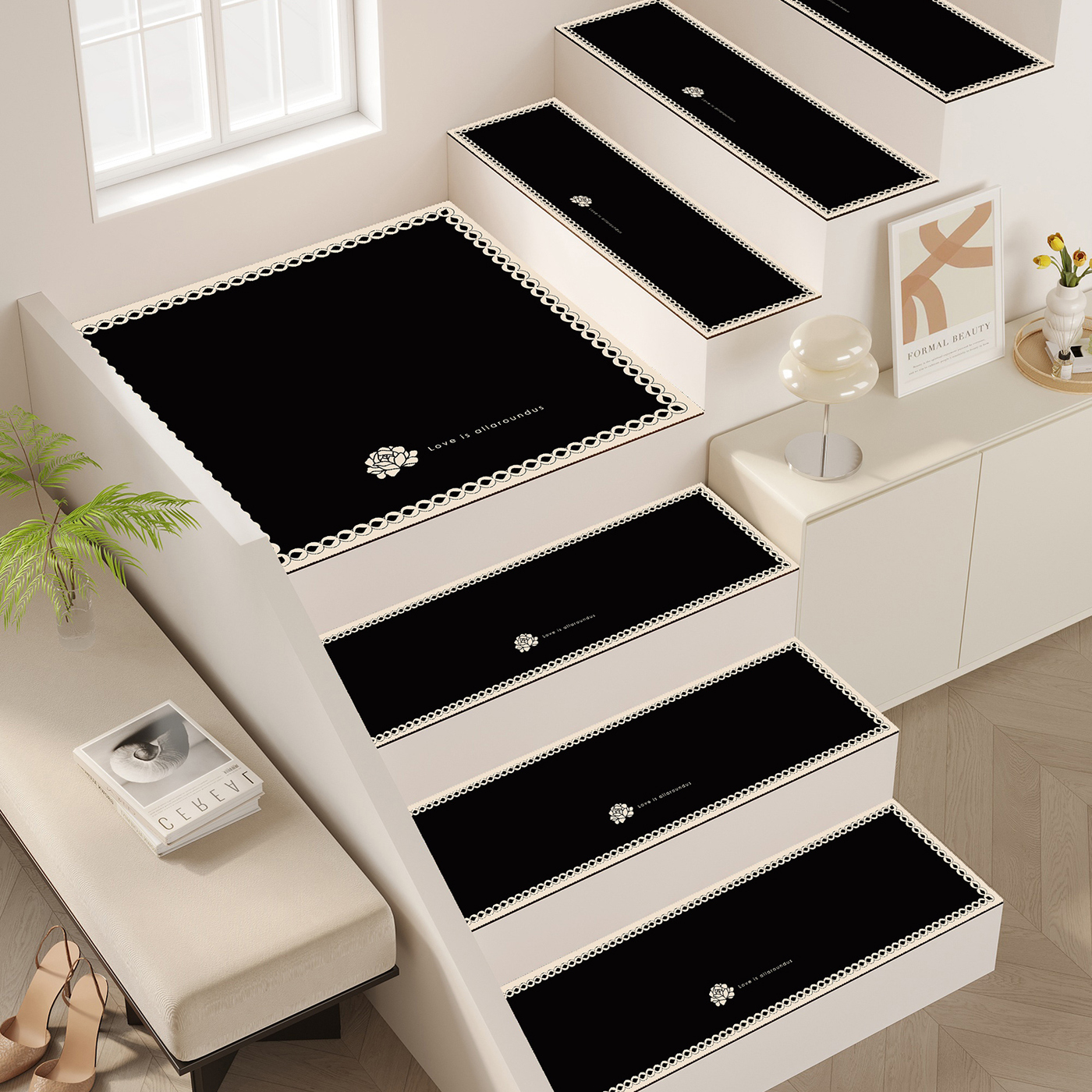 楼梯踏步垫免胶自粘硅藻泥防滑垫