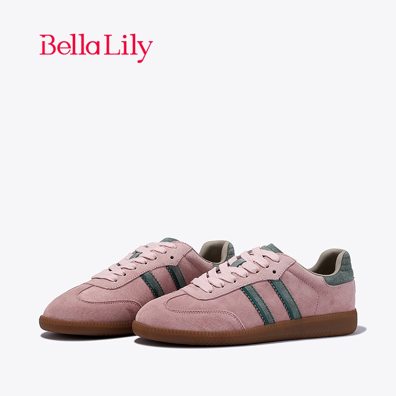 bellalily复古平底三条杠德训鞋