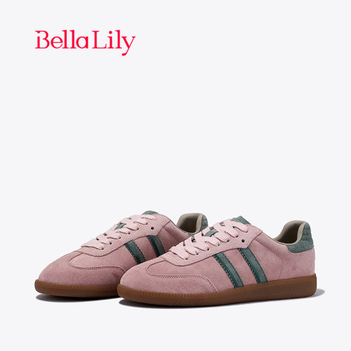 bellalily复古平底三条杠德训鞋