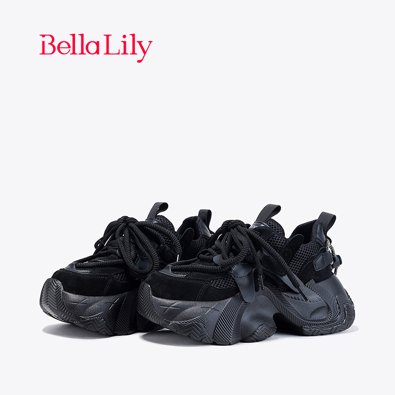 bellalily复古厚底增高老爹鞋