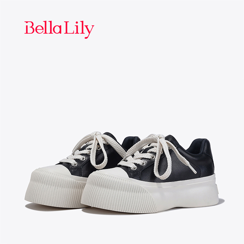 bellalily街头厚底增高松糕鞋