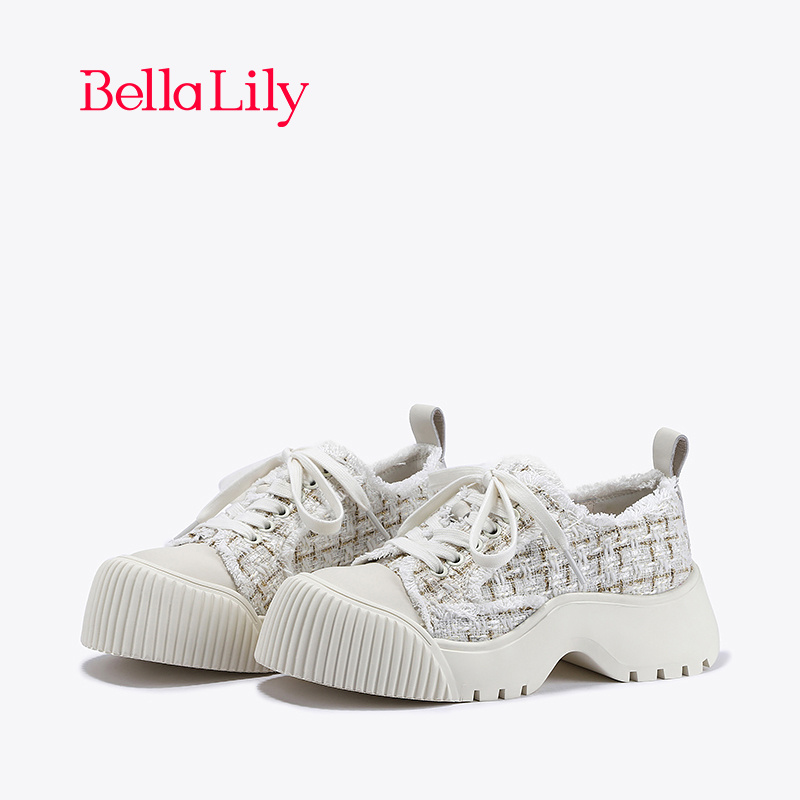 bellalily小香风厚底增高大头鞋