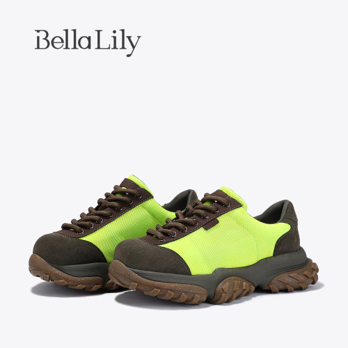 BellaLily2026春季新款时尚户外登山鞋防滑减震徒步鞋舒适慢跑鞋