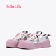BellaLily新款 增高休闲鞋 彩色潮流板鞋 女亮片大头丑萌鞋