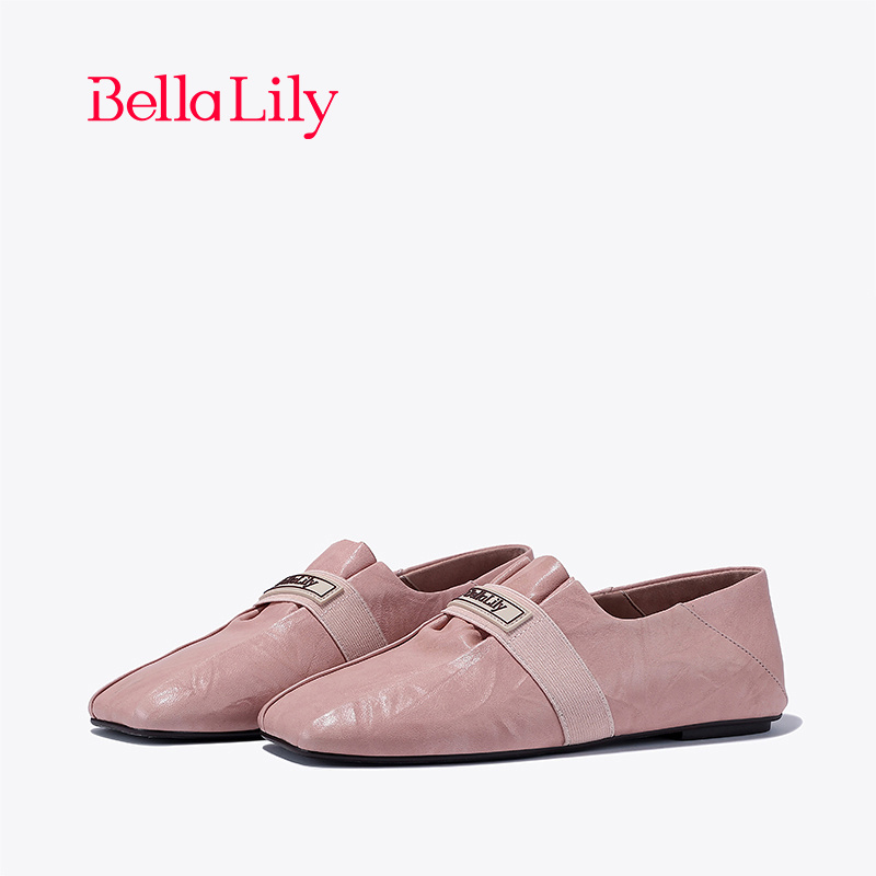 bellalily英伦内增高方头单鞋