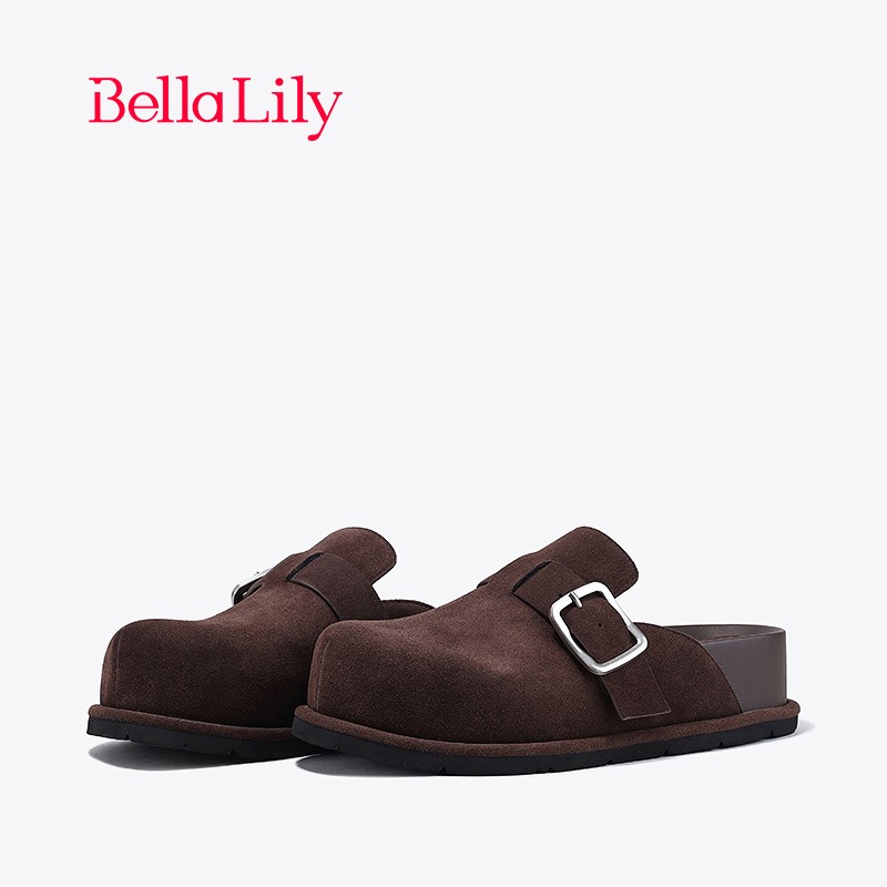 bellalily复古厚底增高勃肯鞋