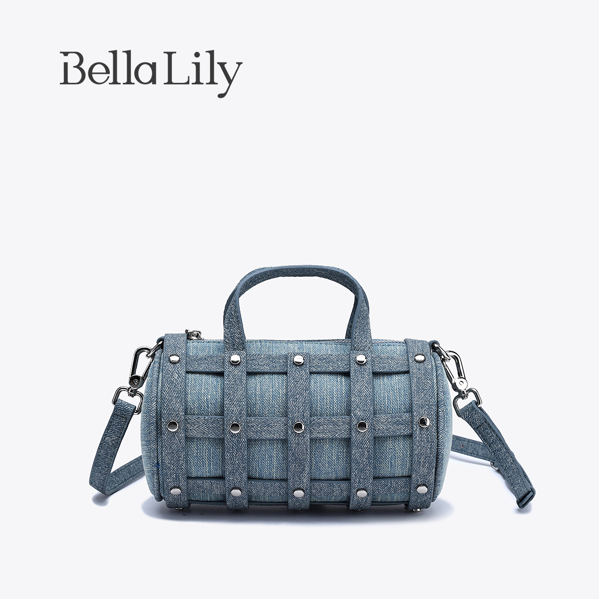 bellalily通勤单肩斜挎圆筒包