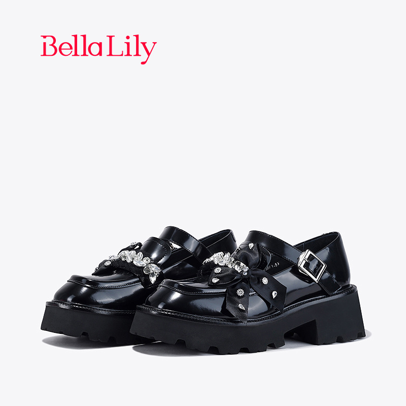 bellalily英伦蝴蝶结玛丽珍鞋
