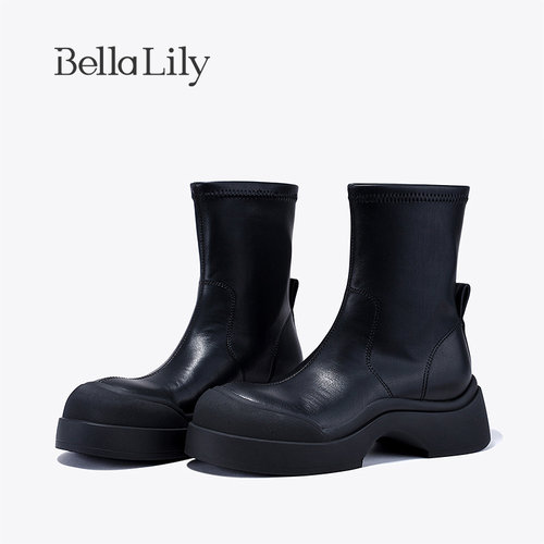 bellalily英伦厚底增高瘦瘦靴