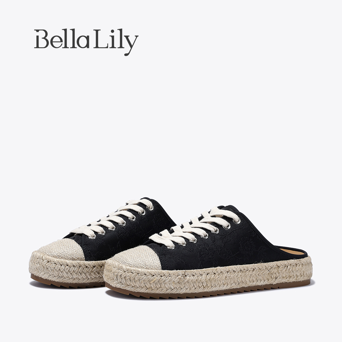 BellaLily2025新款新中式刺绣包头拖女外穿一脚蹬渔夫鞋休闲板鞋