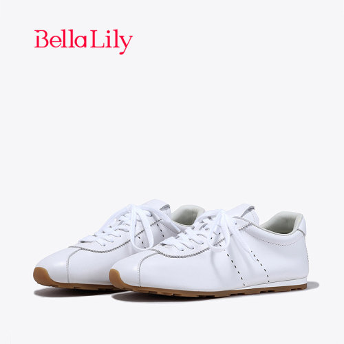bellalily休闲平底白色阿甘鞋