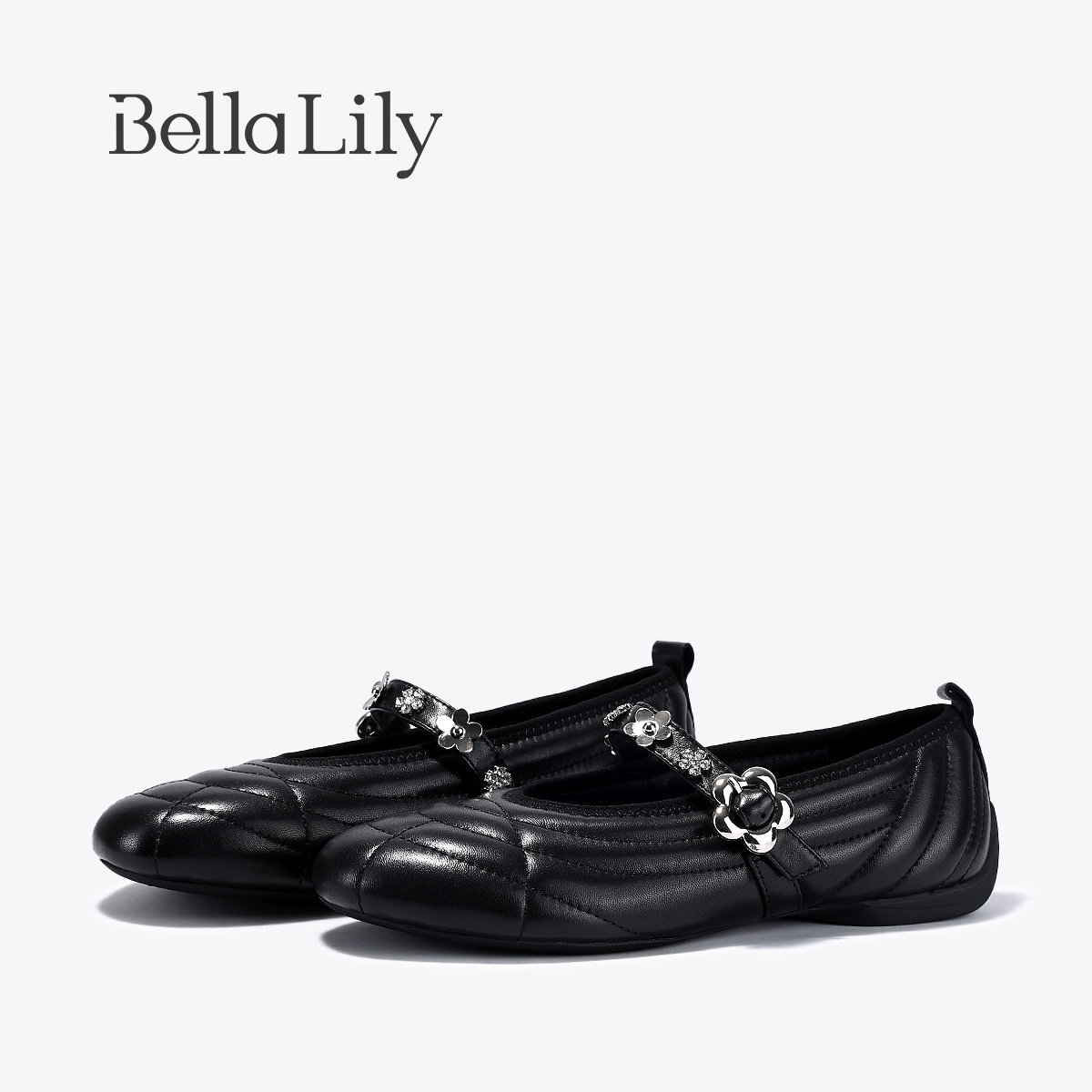 BellaLily2026春季新款复古时尚牛皮单鞋女黑色平底芭蕾玛丽珍鞋,女鞋,玛丽珍鞋,淘宝优惠券,粉丝福利购,淘宝优惠卷
