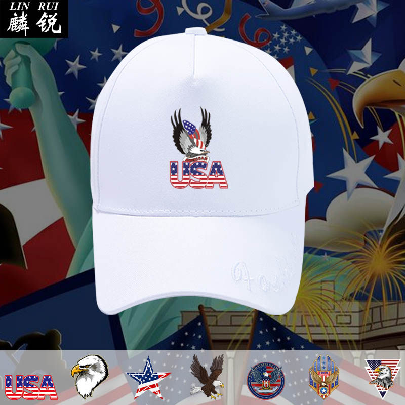 美国国鸟鹰美利坚合众国周边鸭舌帽子男女棒球帽防晒usa遮太阳帽