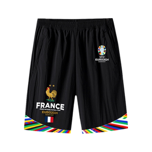 2024欧洲杯德国队法国队意大利葡萄牙队速干短裤子男士五分裤中裤