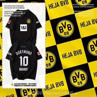 24-25赛季多特蒙德队大黄蜂足球衣服纯棉短袖t恤衫男女球迷服半袖