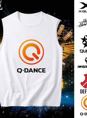 猎头者hardstyle Q-Dance电音DJ无袖T恤衫男士纯棉背心凉快上衣服