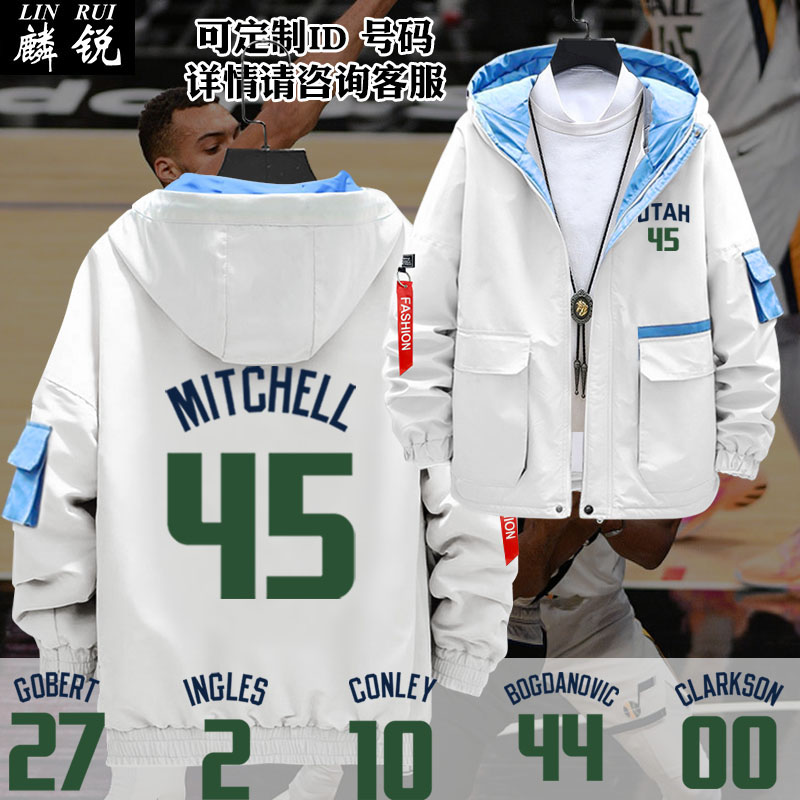 队服米切尔连帽夹克学生外套