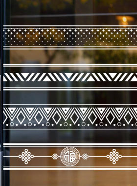 静电玻璃门贴纸透明腰线移门防撞贴条提示商场店铺橱窗办公室贴膜