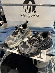 Meeigeec.Q～擦色脏脏鞋真皮女鞋2023秋新款松糕厚底休闲老爹鞋