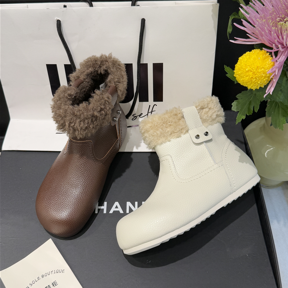 昕瑞德2025冬新翻边雪地靴