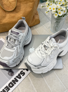 MONIKA2026春新厚底老爹鞋百搭小个子休闲运动鞋皮网拼接Y6007-08