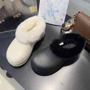 EVA雨鞋 保暖609 一体2025新款 外穿厚底懒人鞋 轻便包头拖鞋 蝶澳