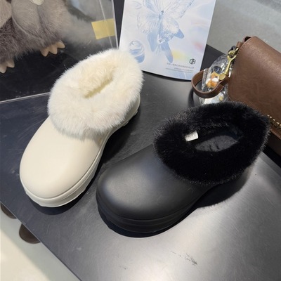 蝶澳~EVA雨鞋一体2025新款轻便包头拖鞋外穿厚底懒人鞋保暖609-12