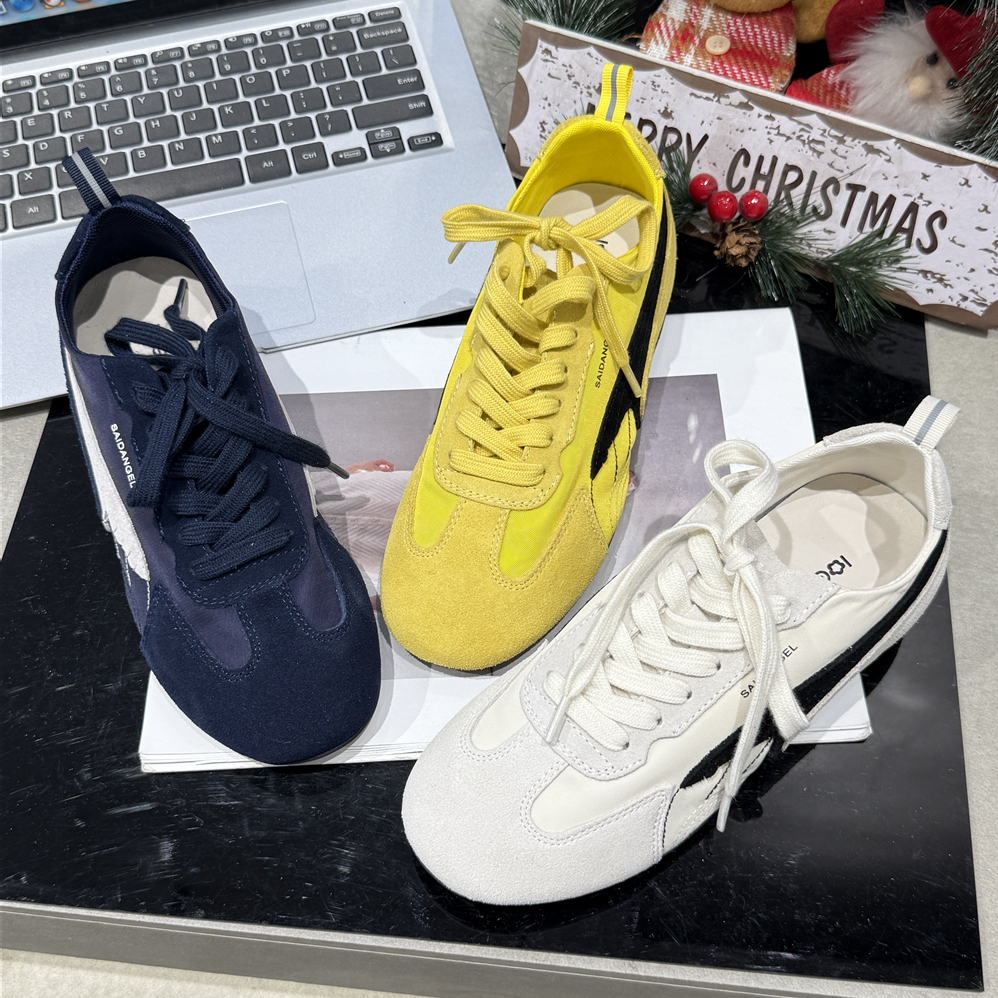 IG~2025夏新真皮平底系带德训鞋单鞋百搭运动时尚休闲女鞋757-220