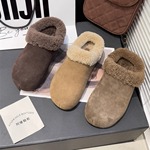 IG~毛绒勃肯鞋4厘米2025冬季款一脚蹬反绒皮加绒雪地棉鞋G79-169