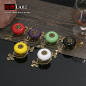 拉德抽屉柜门拉手美式 现代简约仿古橱厨柜衣柜单孔锌合金陶瓷把手