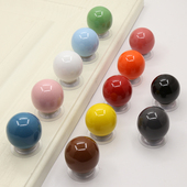 免打孔糖果色陶瓷拉手铁木柜抽屉彩色手柄瓶盖提手衣柜橱柜门把手