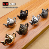 拉德锌合金拉手现代简约中式 茶柜橱柜门黑色家具卡通抽屉单孔拉手