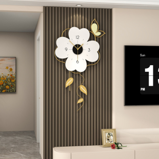 2026新款 饰钟表轻奢高级感时钟挂墙 奶油风挂钟客厅现代简约大气装