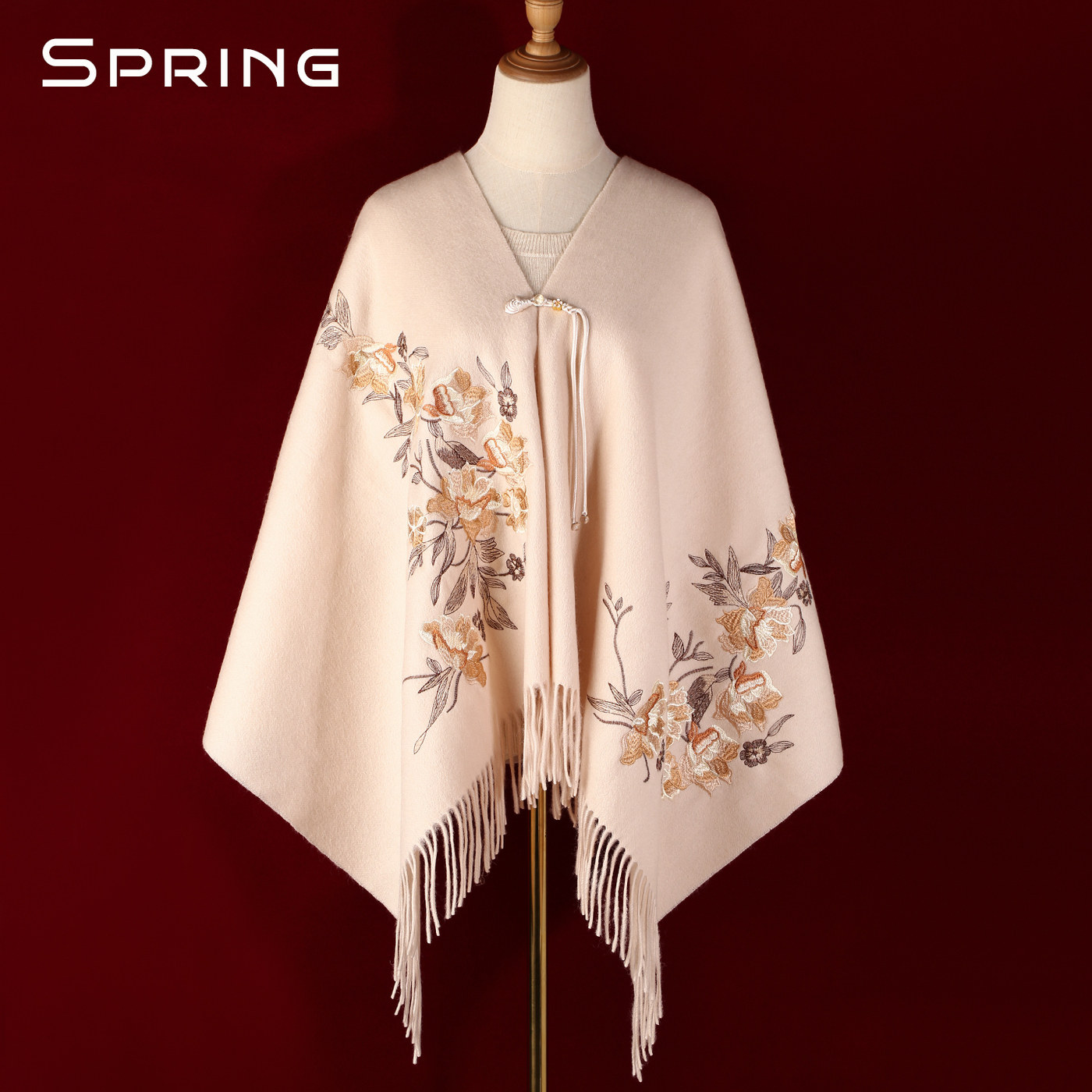 秋冬羊毛围巾女刺绣盘扣旗袍披肩送妈妈生日礼品百搭送长辈礼盒装,服饰配件/皮带/帽子/围巾,围巾/丝巾/披肩,淘宝优惠券,粉丝福利购,淘宝优惠卷