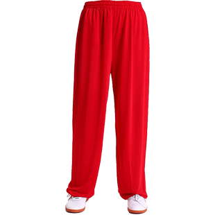 莫代尔太极裤武术练功裤男女灯笼裤瑜伽裤运动裤弹力太极服装长裤